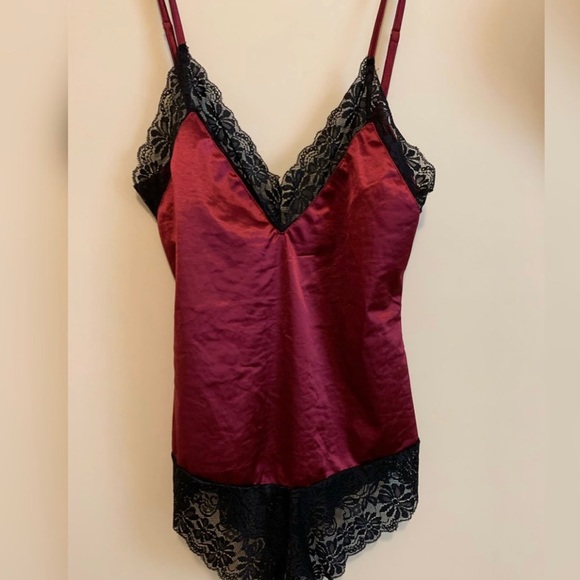 Red Satin Lingerie Bodysuit - Picture 3 of 3